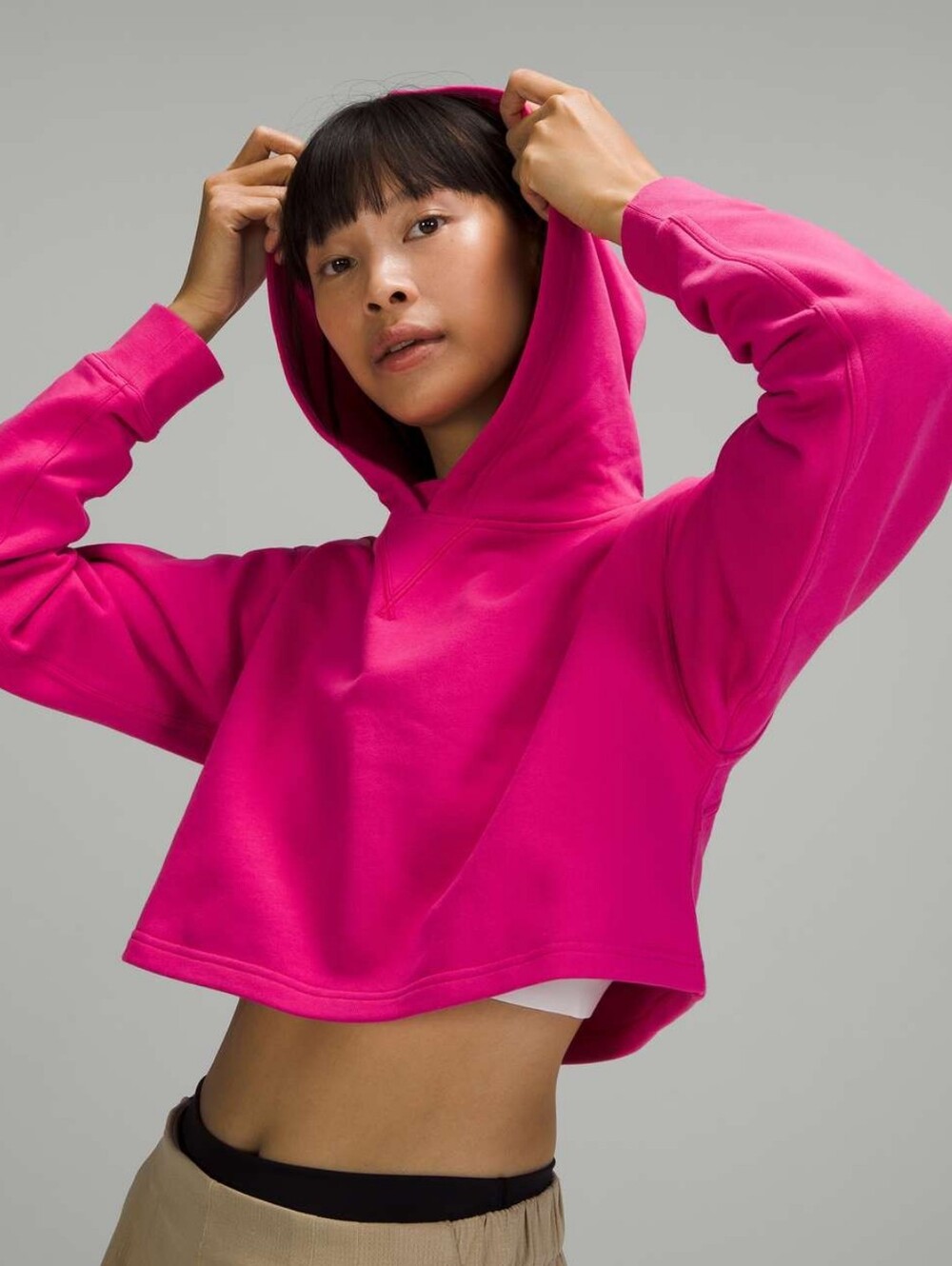 Lululemon All Yours Cropped Hoodie - Sonic Pink Women’s Pullover sz 6